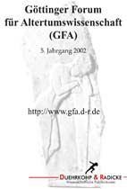 Umschlagbild: Göttinger Forum für Altertumswissenschaft (2002)